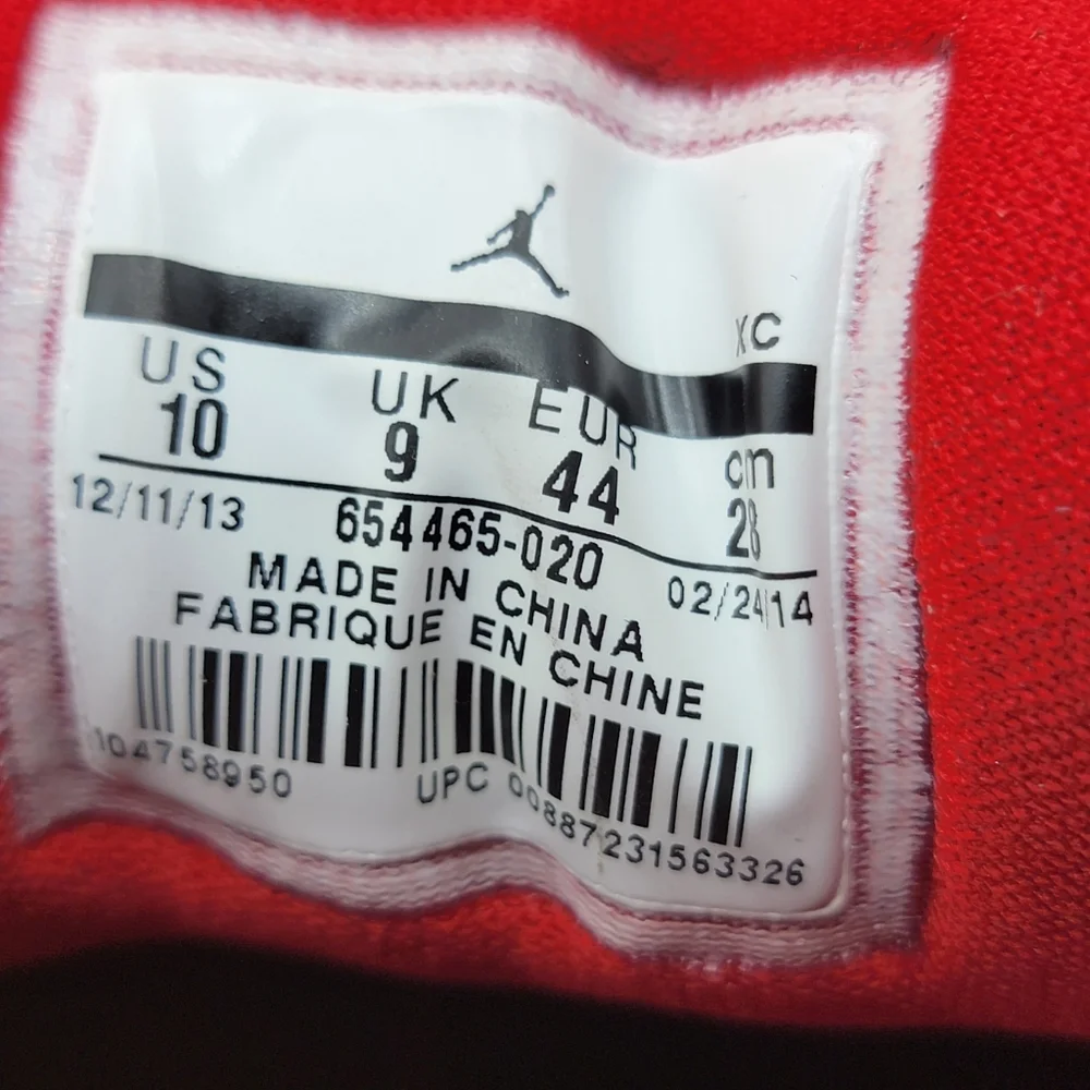 Air Jordan 1‎ Flight 2 Low Black & Red Men's Size 10. #1353